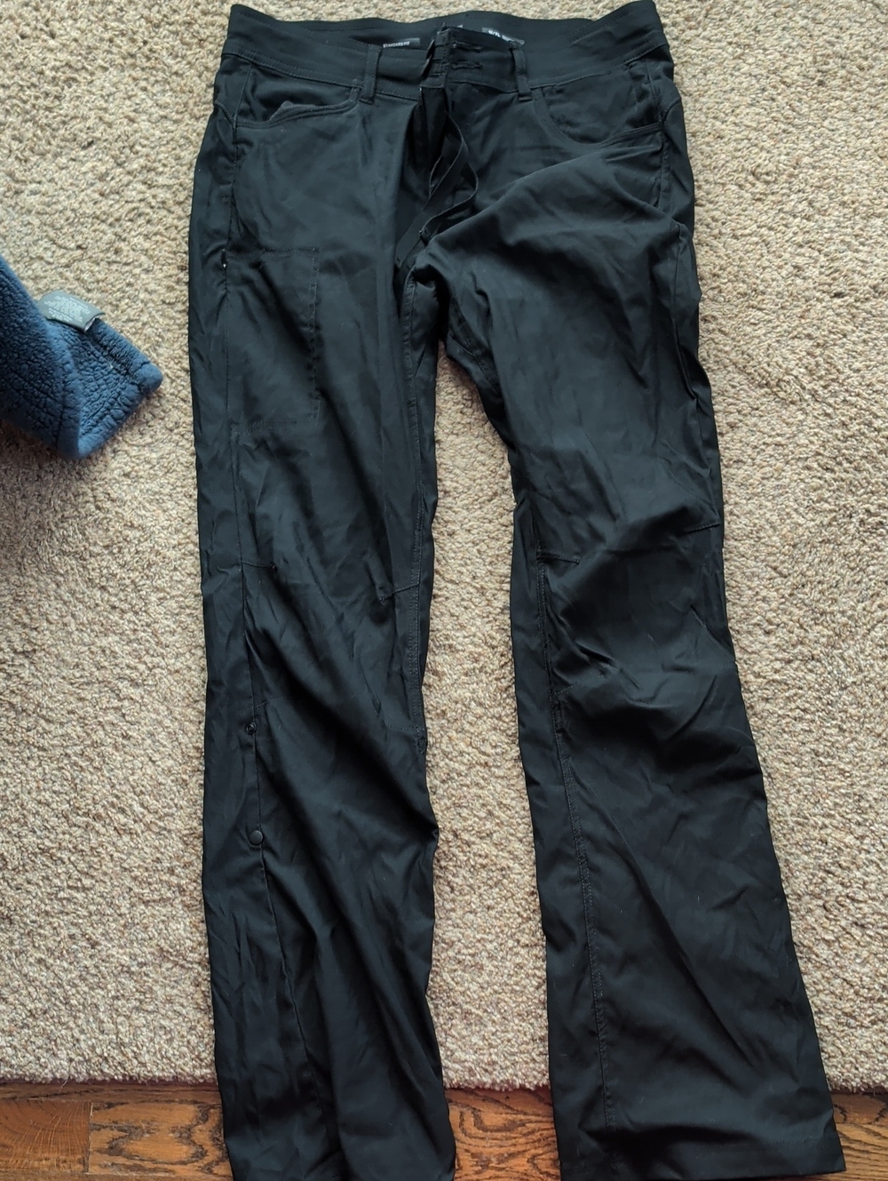 PrAna Halle II Black Performance Pants - Lightweight Travel Trousers Sz 12 Tall